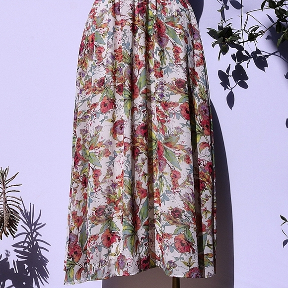 Maggy London Romantic Floral Garden Sleeveless Maxi Dress Sz 6 V-neck Line - Picture 3 of 9
